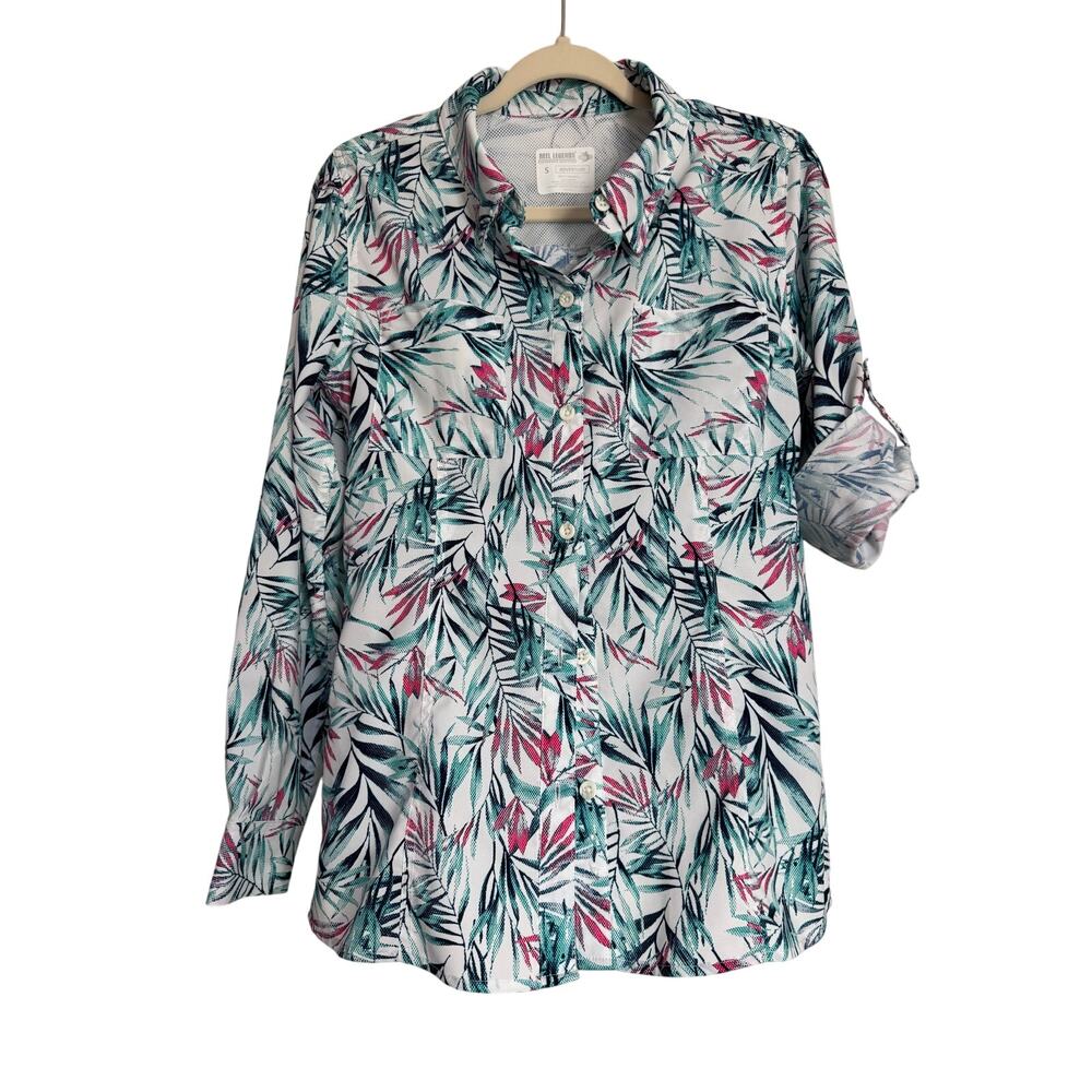 Reel Legends Women’s Small Long Sleeve Tropical Leaf